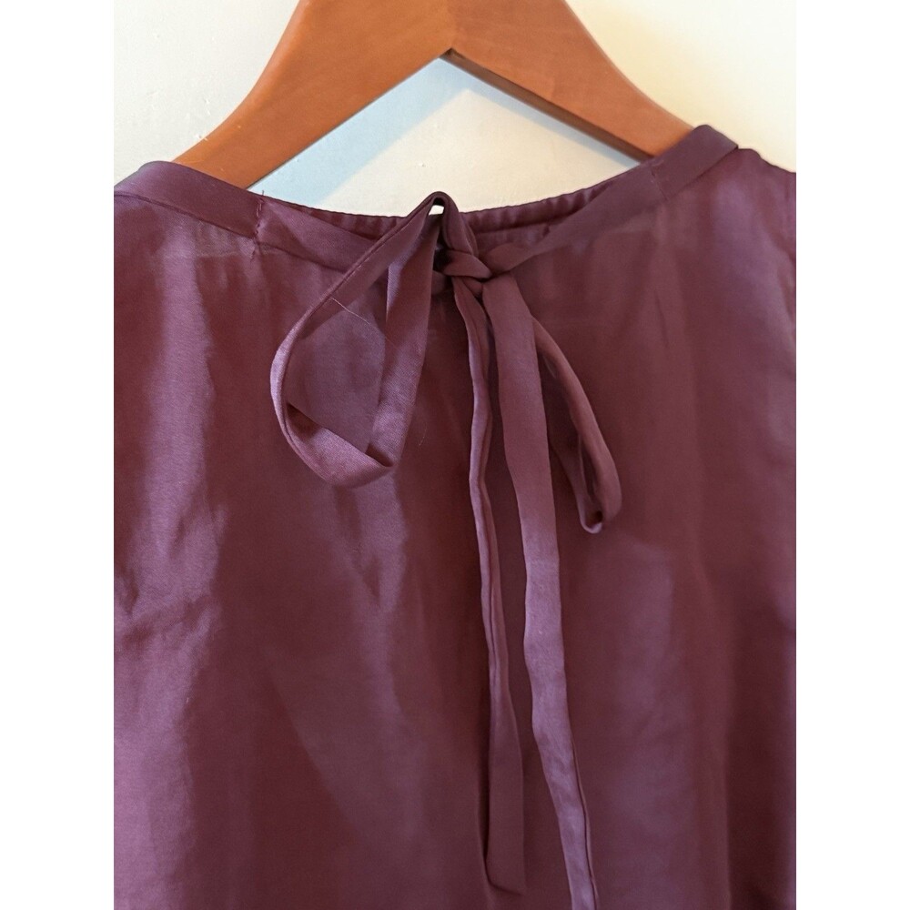 Ann Taylor Loft Women Petite Maroon Sleeveless Tank Top Flower Embellished Sz SP - Picture 8 of 10